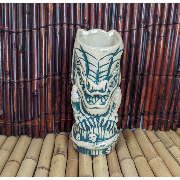 Frankie's Tiki Room Retired Teal Surf Dragon Tiki Mug Swizzles Big Toe Tiki Farm - Picture 3 of 13